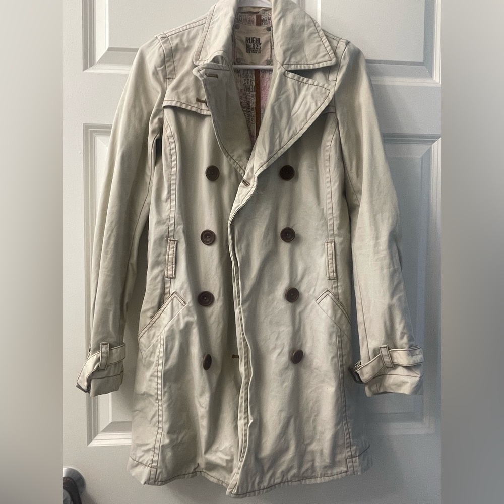 Ruehl No.925 Women's Double-Breasted Trench Coat - Cream